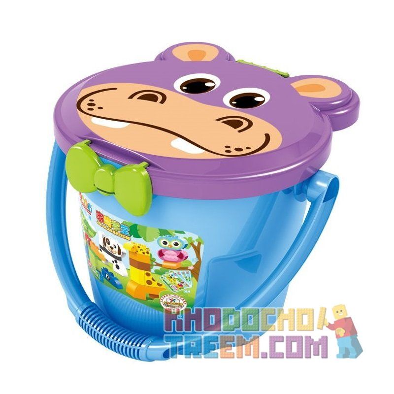 JUN DA LONG TOYS JDLT 5313A Xếp hình kiểu    Drum Các Loài Thú Hình Hộp 68 khối