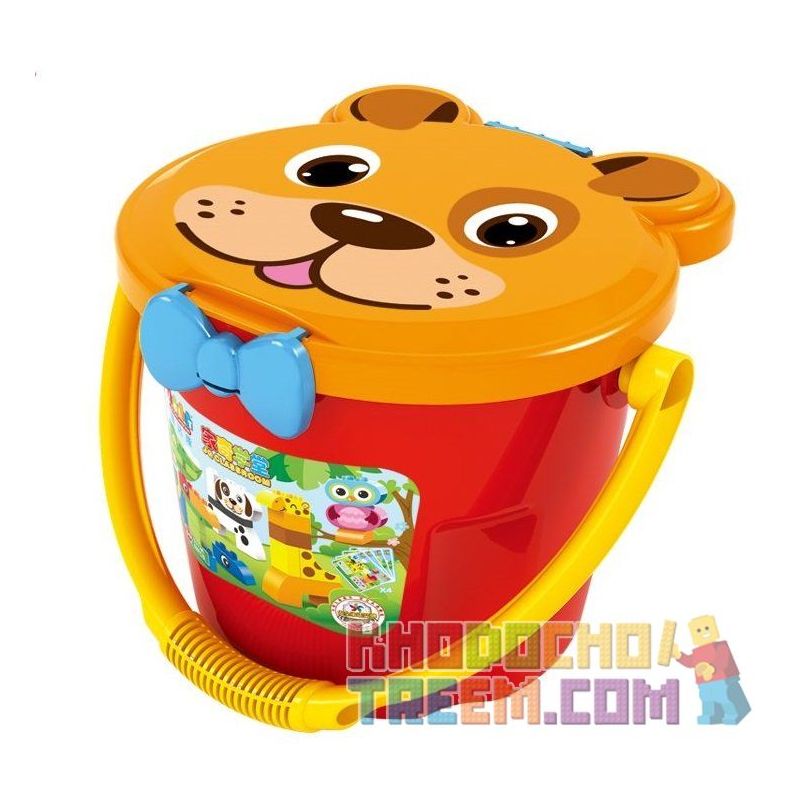 JUN DA LONG TOYS JDLT 5313A Xếp hình kiểu    Drum Các Loài Thú Hình Hộp 68 khối