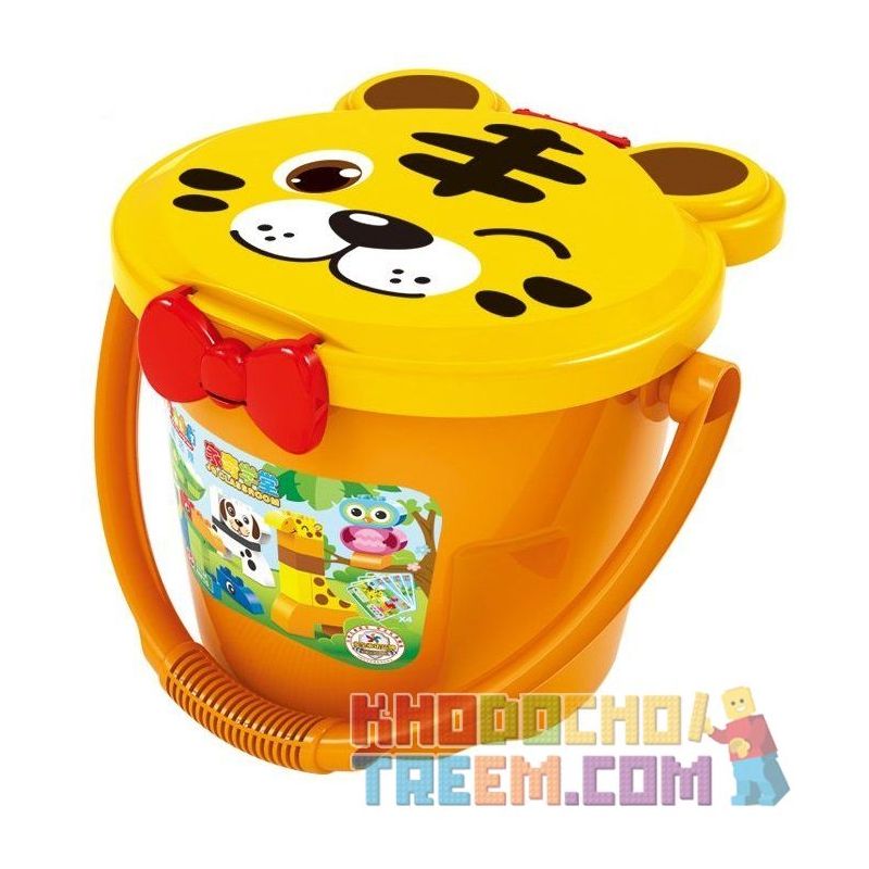 JUN DA LONG TOYS JDLT 5313A Xếp hình kiểu    Drum Các Loài Thú Hình Hộp 68 khối