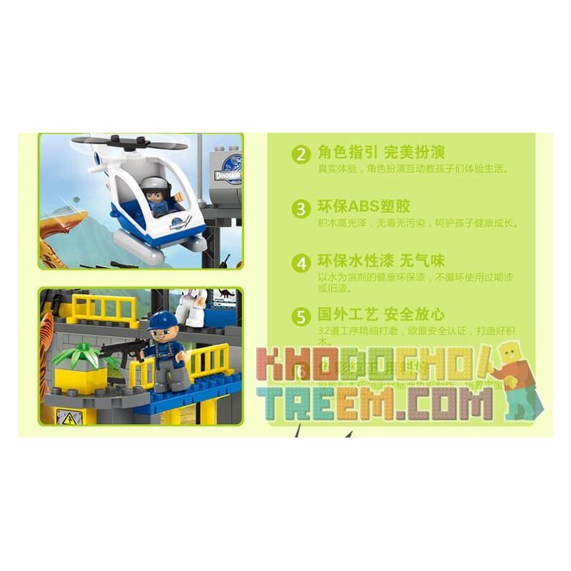 JUN DA LONG TOYS JDLT 5073A Xếp hình kiểu    Dinosaur World Lạc Vào Thế Giới Khủng Long 138 khối