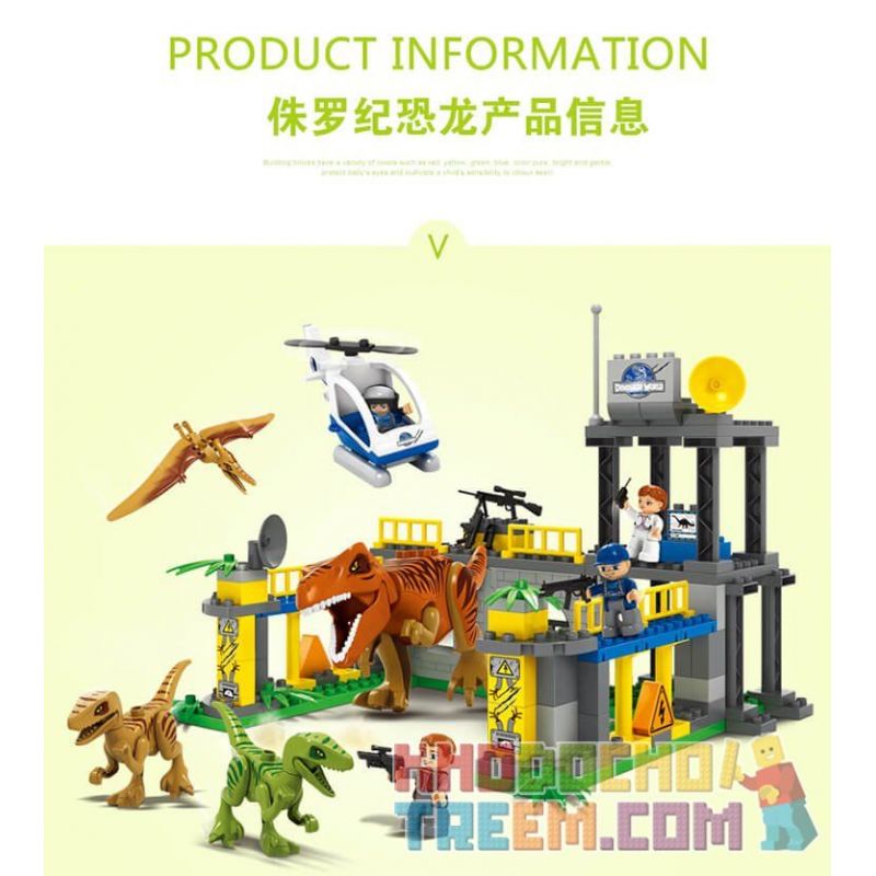 JUN DA LONG TOYS JDLT 5073A Xếp hình kiểu    Dinosaur World Lạc Vào Thế Giới Khủng Long 138 khối