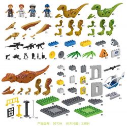 JUN DA LONG TOYS JDLT 5073A Xếp hình kiểu    Dinosaur World Lạc Vào Thế Giới Khủng Long 138 khối