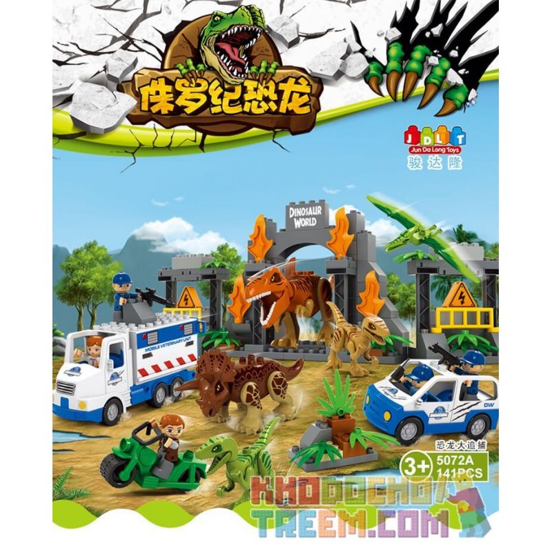JUN DA LONG TOYS JDLT 5072A Xếp hình kiểu    Dinosaur World Thế Giới Khủng Long 141 khối