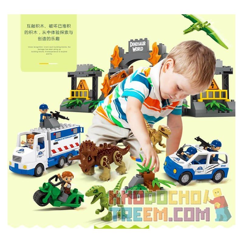 JUN DA LONG TOYS JDLT 5072A Xếp hình kiểu    Dinosaur World Thế Giới Khủng Long 141 khối