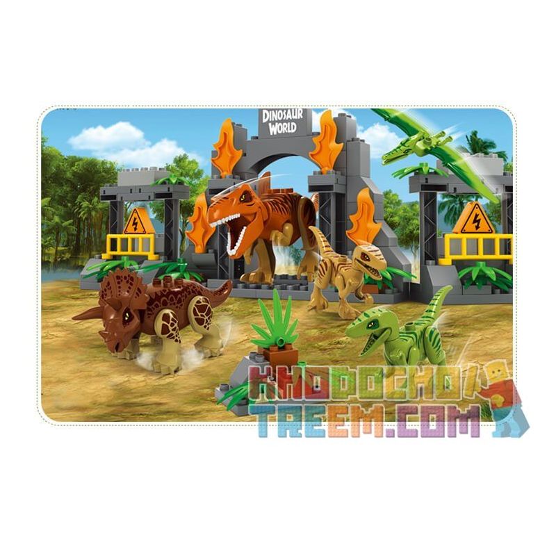 JUN DA LONG TOYS JDLT 5072A Xếp hình kiểu    Dinosaur World Thế Giới Khủng Long 141 khối