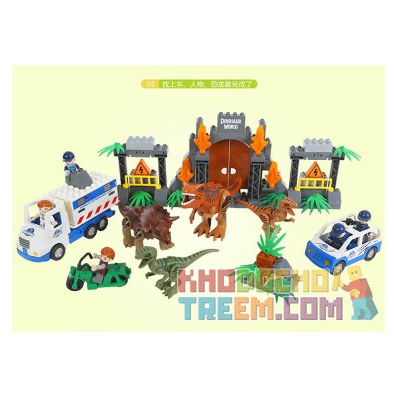 JUN DA LONG TOYS JDLT 5072A Xếp hình kiểu    Dinosaur World Thế Giới Khủng Long 141 khối