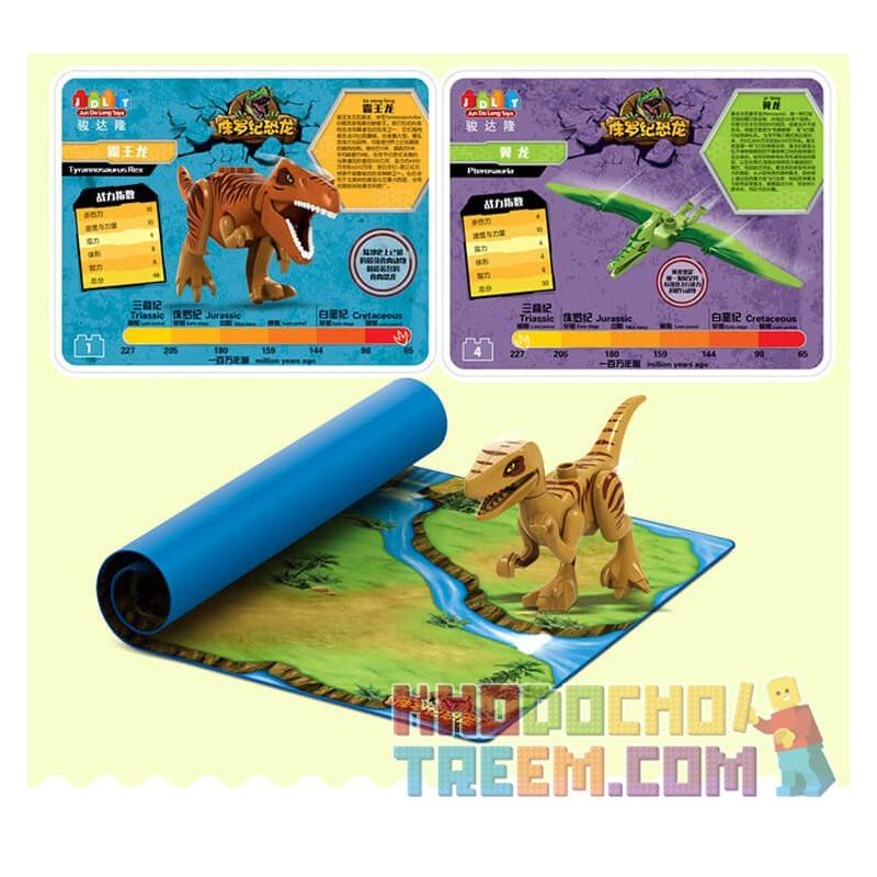 JUN DA LONG TOYS JDLT 5076A Xếp hình kiểu    Dinosaur World Chiến Đấu Bầy Khủng Long 106 khối