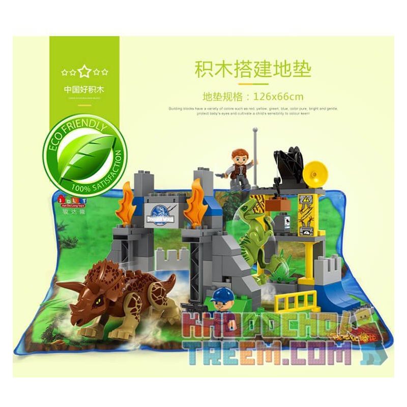JUN DA LONG TOYS JDLT 5076A Xếp hình kiểu    Dinosaur World Chiến Đấu Bầy Khủng Long 106 khối