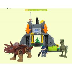 JUN DA LONG TOYS JDLT 5076A Xếp hình kiểu    Dinosaur World Chiến Đấu Bầy Khủng Long 106 khối