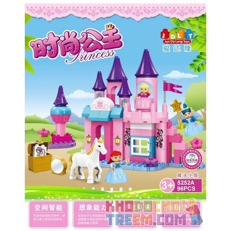 JUN DA LONG TOYS JDLT 5252A Xếp hình kiểu    Dream Castle And Princess Tòa Lâu Đài Và Công Chúa 96 khối