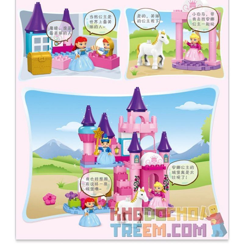 JUN DA LONG TOYS JDLT 5252A Xếp hình kiểu    Dream Castle And Princess Tòa Lâu Đài Và Công Chúa 96 khối