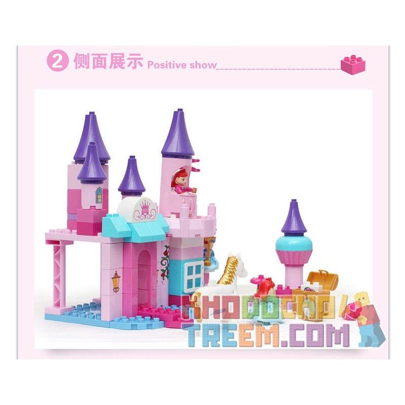 JUN DA LONG TOYS JDLT 5252A Xếp hình kiểu    Dream Castle And Princess Tòa Lâu Đài Và Công Chúa 96 khối