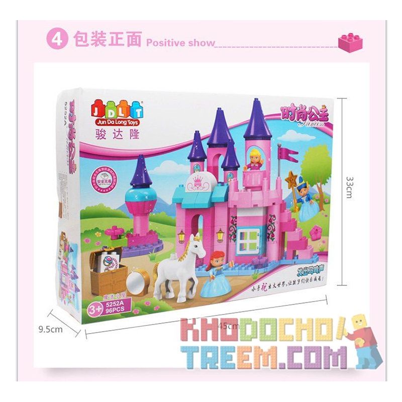 JUN DA LONG TOYS JDLT 5252A Xếp hình kiểu    Dream Castle And Princess Tòa Lâu Đài Và Công Chúa 96 khối