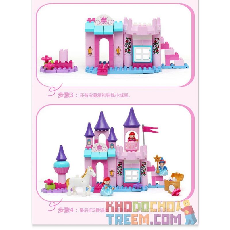 JUN DA LONG TOYS JDLT 5252A Xếp hình kiểu    Dream Castle And Princess Tòa Lâu Đài Và Công Chúa 96 khối