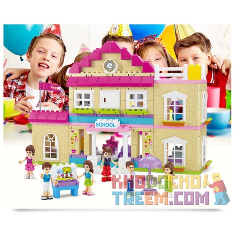 JUN DA LONG TOYS JDLT 5233A Xếp hình kiểu     At Campus Khuôn Viên Trường Học Của Những Người Bạn 193 khối