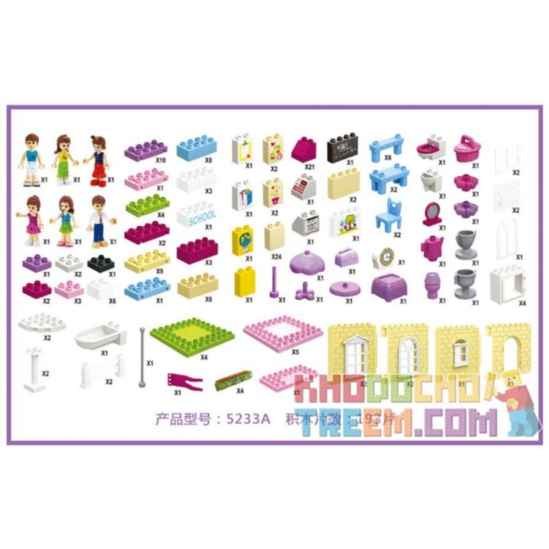 JUN DA LONG TOYS JDLT 5233A Xếp hình kiểu     At Campus Khuôn Viên Trường Học Của Những Người Bạn 193 khối