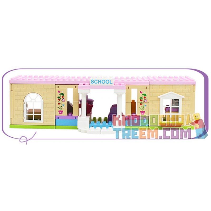 JUN DA LONG TOYS JDLT 5233A Xếp hình kiểu     At Campus Khuôn Viên Trường Học Của Những Người Bạn 193 khối