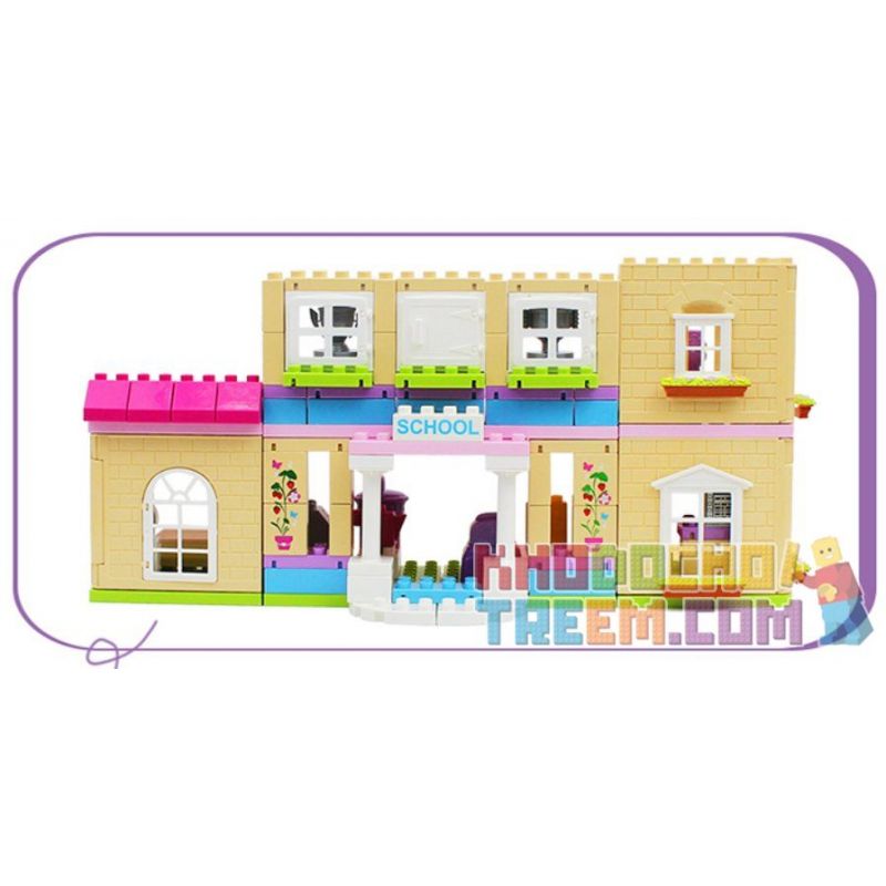 JUN DA LONG TOYS JDLT 5233A Xếp hình kiểu     At Campus Khuôn Viên Trường Học Của Những Người Bạn 193 khối