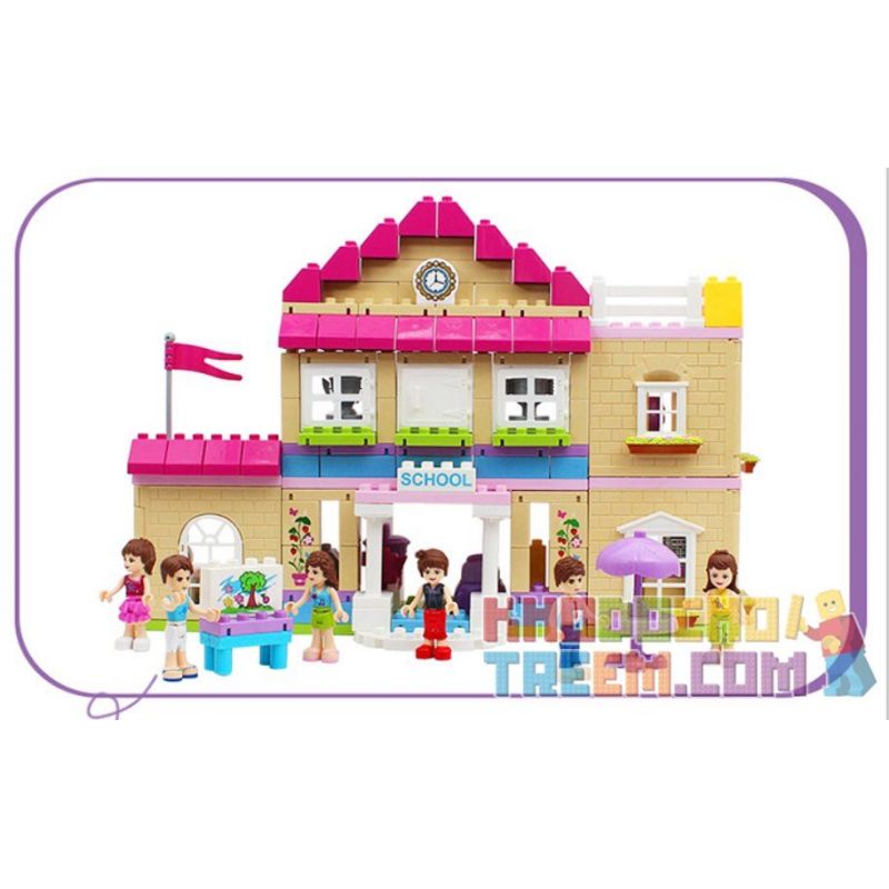 JUN DA LONG TOYS JDLT 5233A Xếp hình kiểu     At Campus Khuôn Viên Trường Học Của Những Người Bạn 193 khối