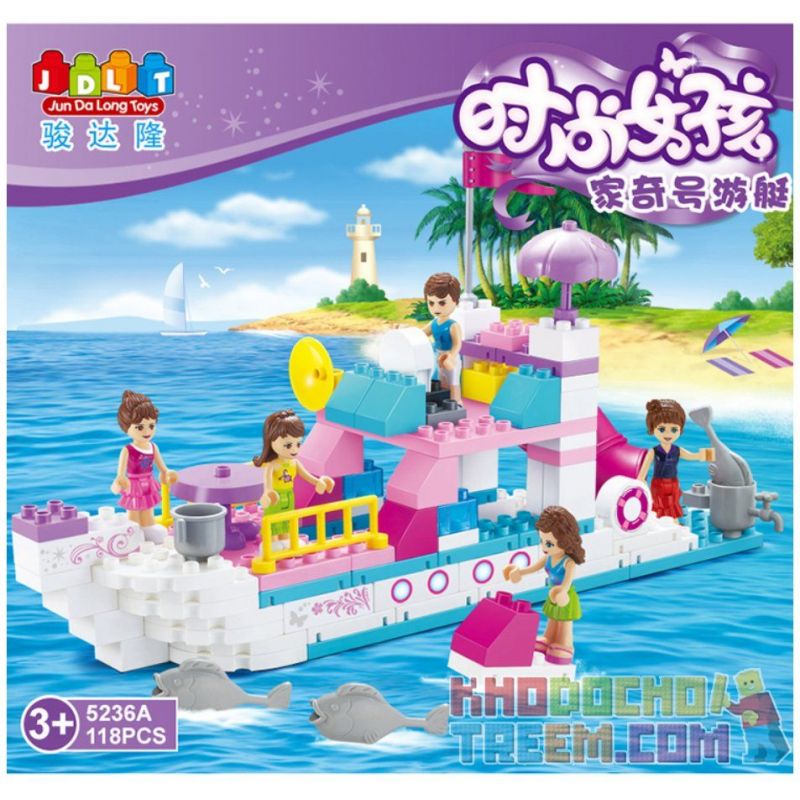 JUN DA LONG TOYS JDLT 5236A Xếp hình kiểu    Adventure On Boat Cuộc Du Thuyền Náo Nhiệt 118 khối