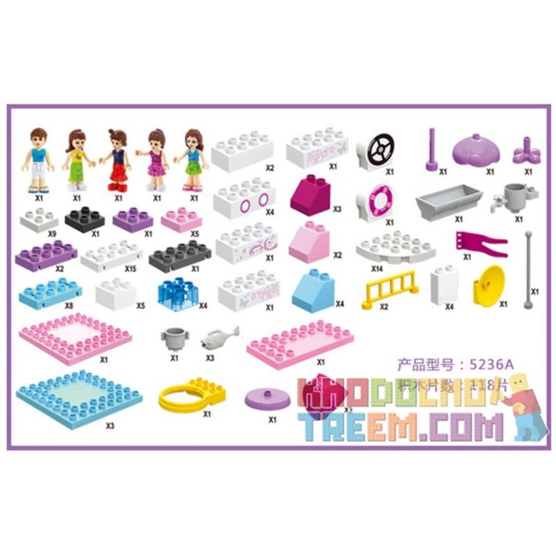 JUN DA LONG TOYS JDLT 5236A Xếp hình kiểu    Adventure On Boat Cuộc Du Thuyền Náo Nhiệt 118 khối