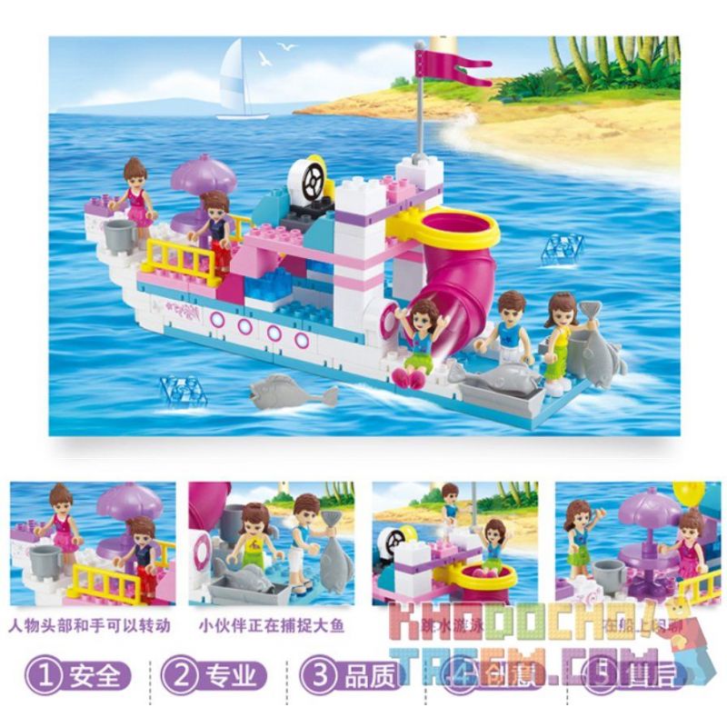 JUN DA LONG TOYS JDLT 5236A Xếp hình kiểu    Adventure On Boat Cuộc Du Thuyền Náo Nhiệt 118 khối
