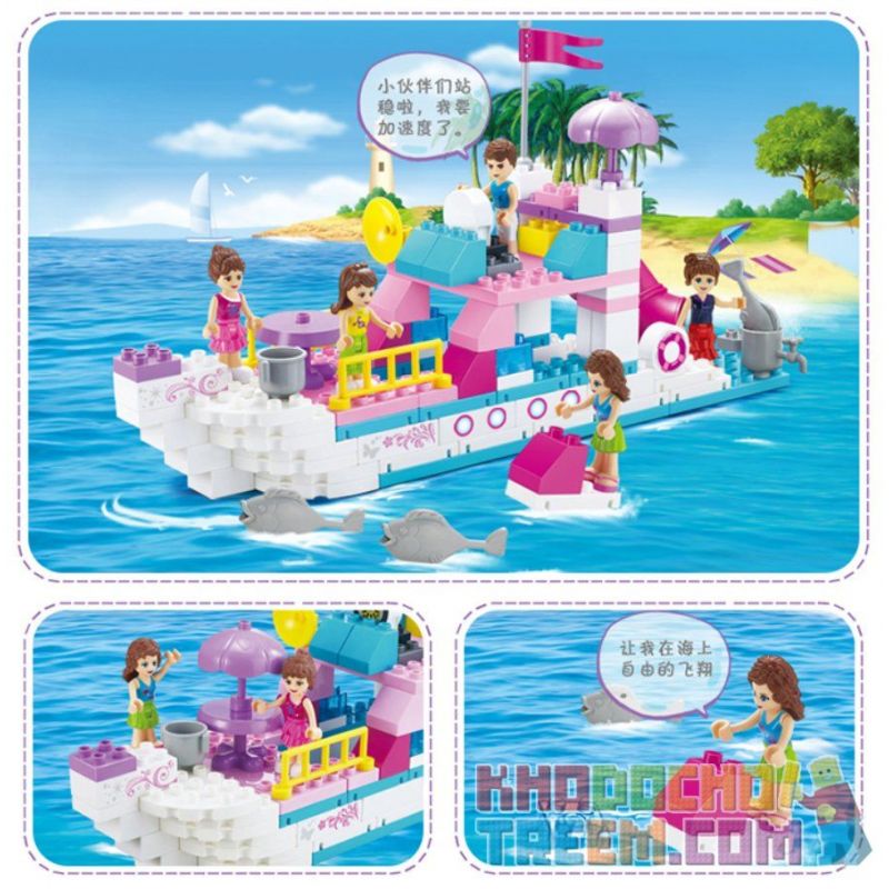 JUN DA LONG TOYS JDLT 5236A Xếp hình kiểu    Adventure On Boat Cuộc Du Thuyền Náo Nhiệt 118 khối