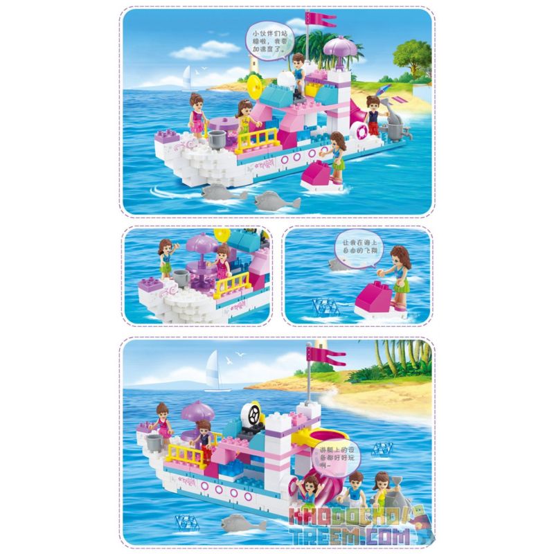 JUN DA LONG TOYS JDLT 5236A Xếp hình kiểu    Adventure On Boat Cuộc Du Thuyền Náo Nhiệt 118 khối