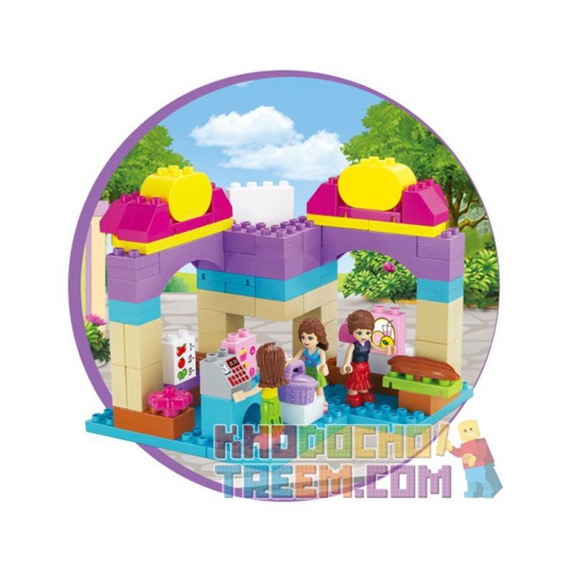 JUN DA LONG TOYS JDLT 5238A Xếp hình kiểu    Going To Supermarket Học Nấu Ăn Cùng Các Cô Gái 95 khối