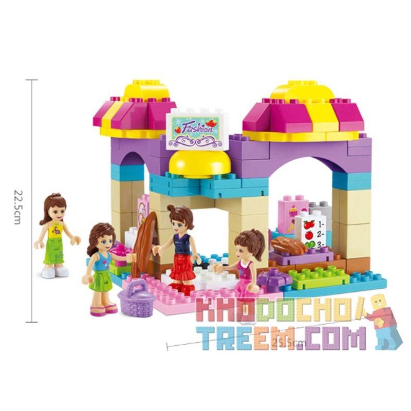 JUN DA LONG TOYS JDLT 5238A Xếp hình kiểu    Going To Supermarket Học Nấu Ăn Cùng Các Cô Gái 95 khối