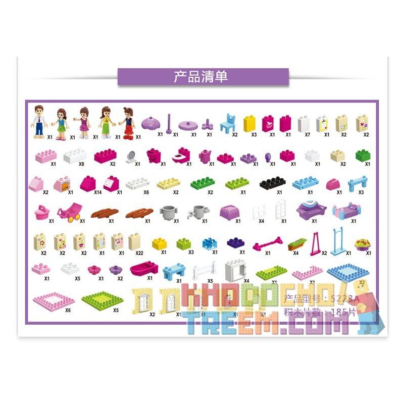 JUN DA LONG TOYS JDLT 5228A Xếp hình kiểu    House Of  Ngôi Nhà Và Những Người Bạn 185 khối