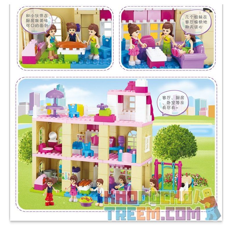 JUN DA LONG TOYS JDLT 5228A Xếp hình kiểu    House Of  Ngôi Nhà Và Những Người Bạn 185 khối