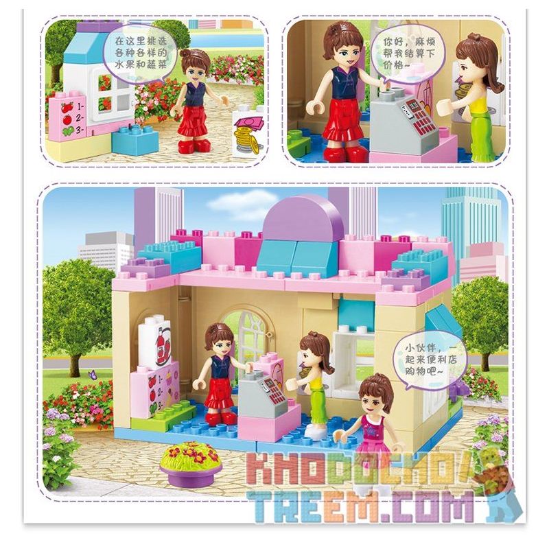 JUN DA LONG TOYS JDLT 5232A Xếp hình kiểu    Convenient Store Cửa Hàng Tiện Ích 73 khối