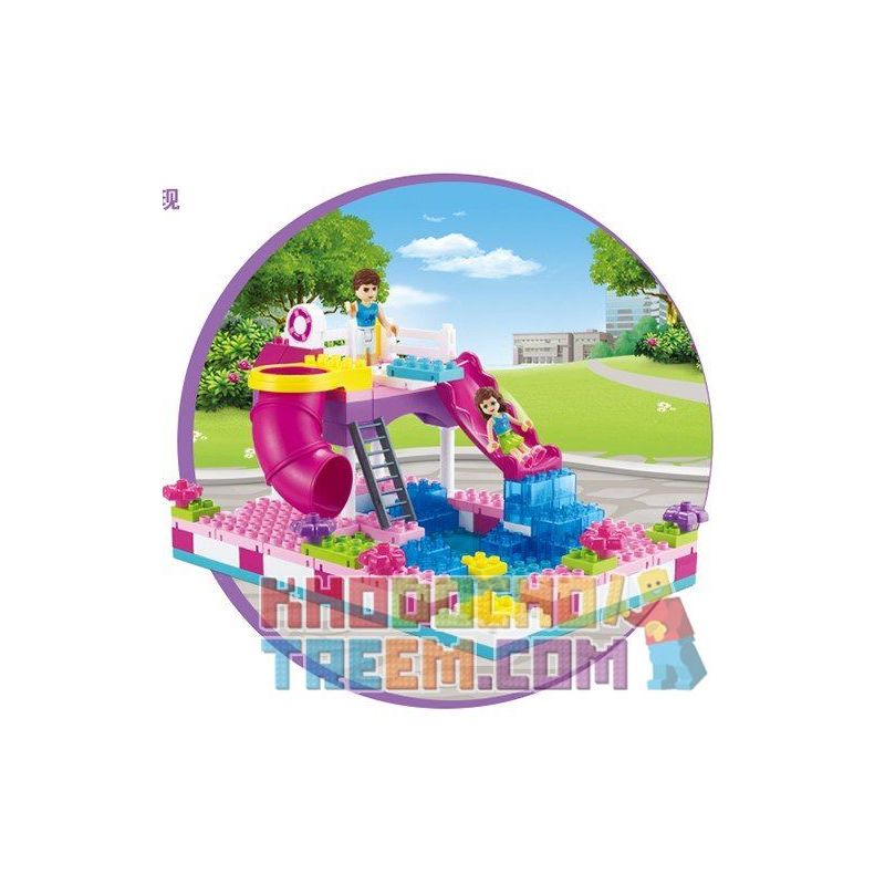 JUN DA LONG TOYS JDLT 5235A Xếp hình kiểu    Water Park Công Viên Nước 156 khối