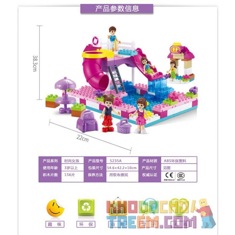 JUN DA LONG TOYS JDLT 5235A Xếp hình kiểu    Water Park Công Viên Nước 156 khối