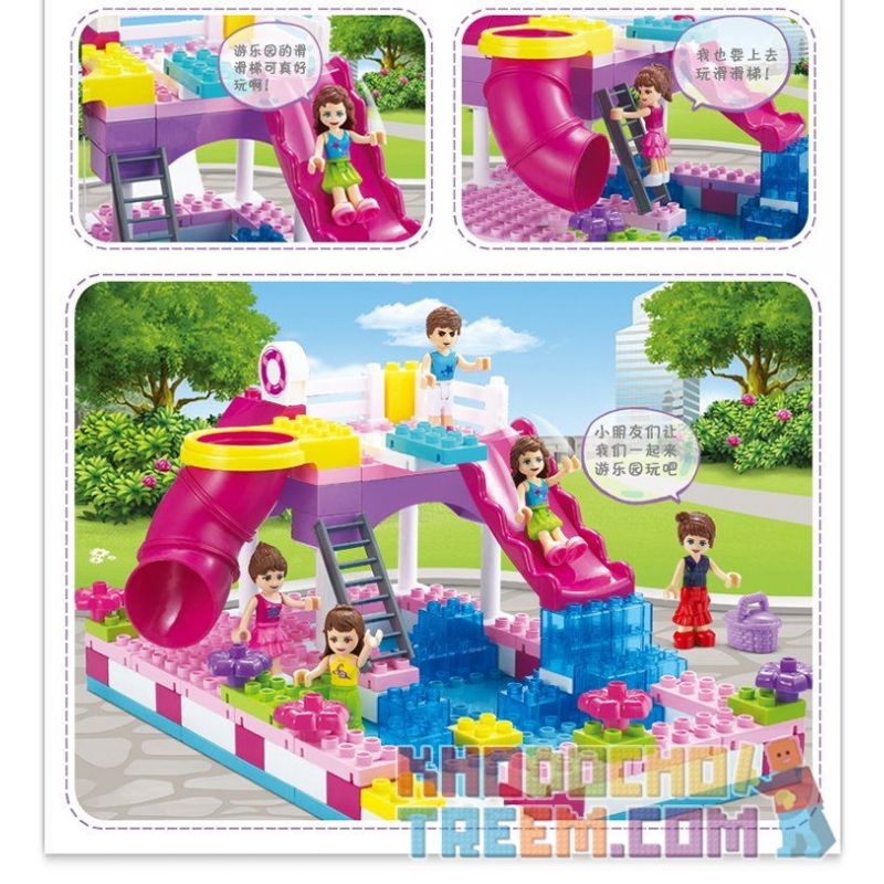 JUN DA LONG TOYS JDLT 5235A Xếp hình kiểu    Water Park Công Viên Nước 156 khối