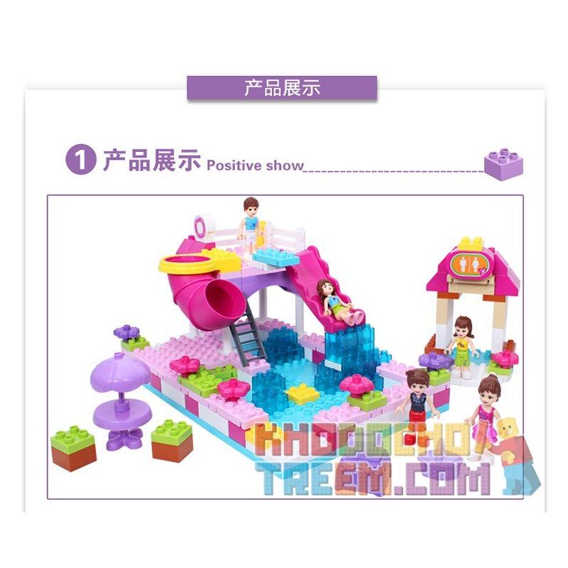 JUN DA LONG TOYS JDLT 5235A Xếp hình kiểu    Water Park Công Viên Nước 156 khối