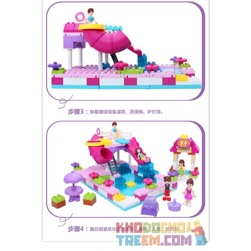 JUN DA LONG TOYS JDLT 5235A Xếp hình kiểu    Water Park Công Viên Nước 156 khối