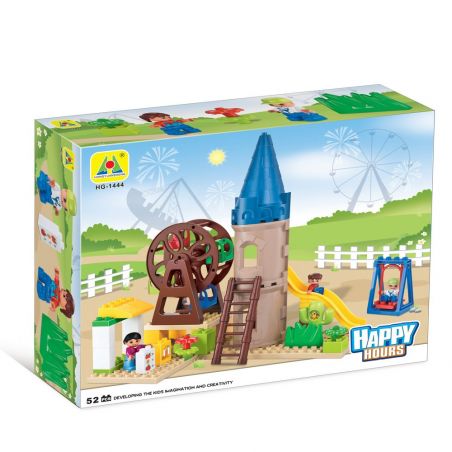 HYSTOYS HONGYUANSHENG AOLEDUOTOYS HG-1444 1444 HG1444 Xếp hình kiểu    Playground Set With Storage Khu Vui Chơi Thiên đường 52 khối