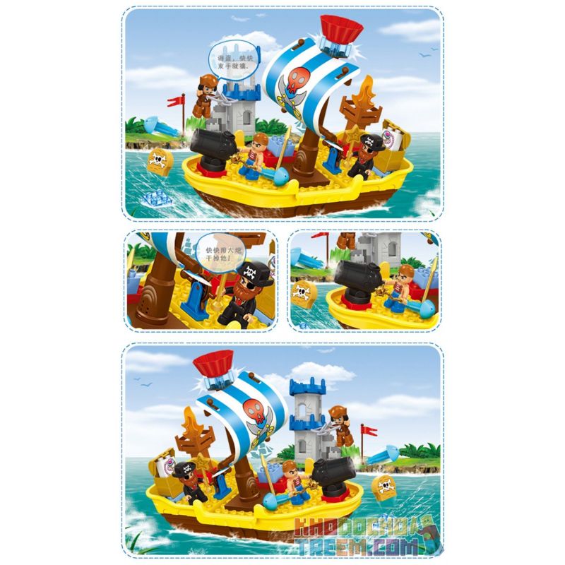 JUN DA LONG TOYS JDLT 5269A Xếp hình kiểu    Pirate's Ship Con Tàu Hải Tặc 60 khối