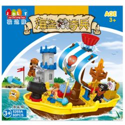 JUN DA LONG TOYS JDLT 5269A Xếp hình kiểu    Pirate's Ship Con Tàu Hải Tặc 60 khối