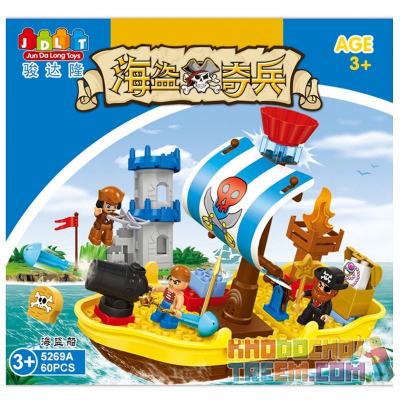 JUN DA LONG TOYS JDLT 5269A Xếp hình kiểu    Pirate's Ship Con Tàu Hải Tặc 60 khối