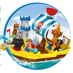 JUN DA LONG TOYS JDLT 5269A Xếp hình kiểu    Pirate's Ship Con Tàu Hải Tặc 60 khối