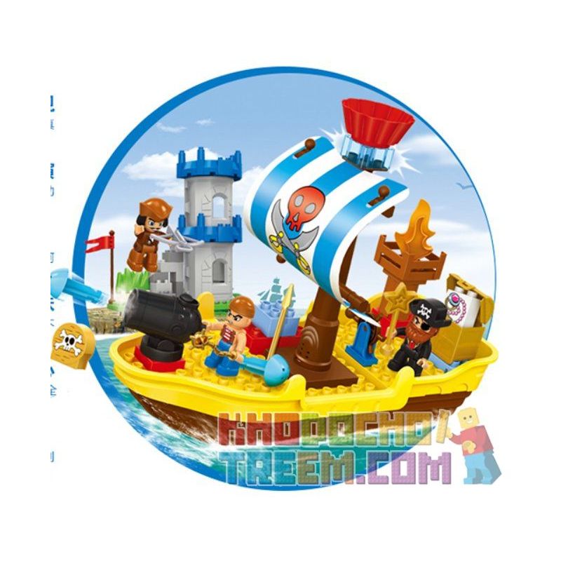 JUN DA LONG TOYS JDLT 5269A Xếp hình kiểu    Pirate's Ship Con Tàu Hải Tặc 60 khối