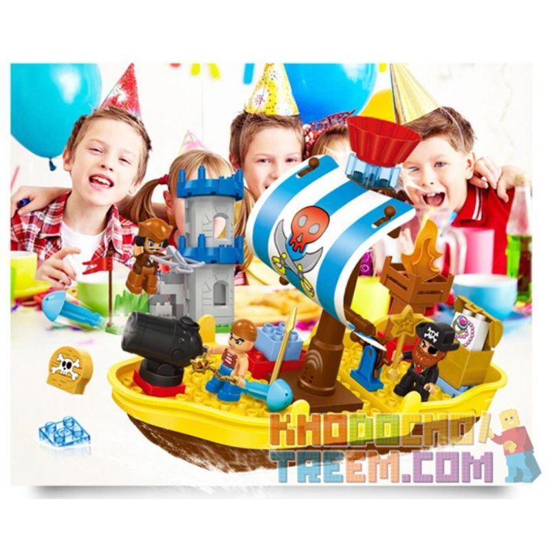JUN DA LONG TOYS JDLT 5269A Xếp hình kiểu    Pirate's Ship Con Tàu Hải Tặc 60 khối