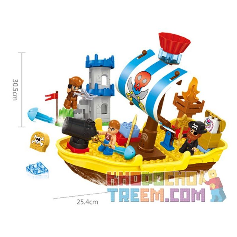 JUN DA LONG TOYS JDLT 5269A Xếp hình kiểu    Pirate's Ship Con Tàu Hải Tặc 60 khối
