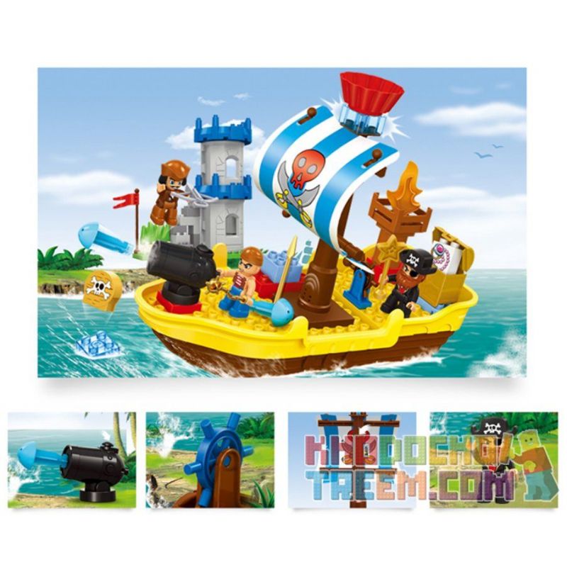 JUN DA LONG TOYS JDLT 5269A Xếp hình kiểu    Pirate's Ship Con Tàu Hải Tặc 60 khối