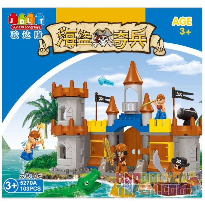JUN DA LONG TOYS JDLT 5270A Xếp hình kiểu    Siege Of Pirate Cuộc Vây Hãm Của Cướp Biển 103 khối