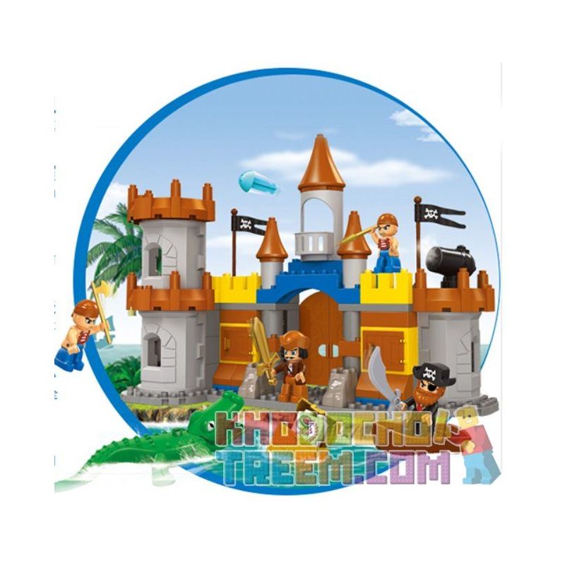JUN DA LONG TOYS JDLT 5270A Xếp hình kiểu    Siege Of Pirate Cuộc Vây Hãm Của Cướp Biển 103 khối