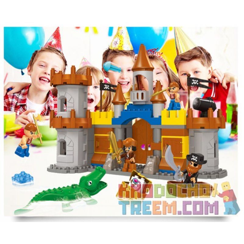 JUN DA LONG TOYS JDLT 5270A Xếp hình kiểu    Siege Of Pirate Cuộc Vây Hãm Của Cướp Biển 103 khối